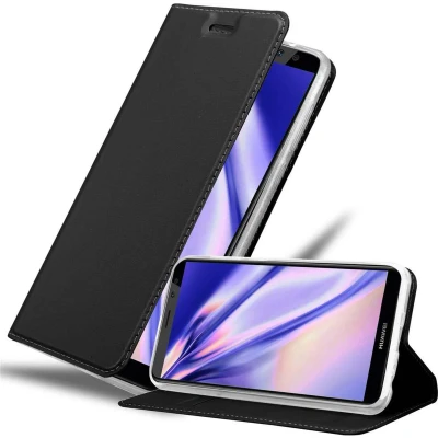 Afbeelding van Cadorabo Hoesje geschikt voor Huawei MATE 10 LITE in CLASSY ZWART Beschermhoes met magnetische sluiting, standfunctie en kaartvakje Book Case Cover Etui