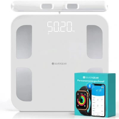 Afbeelding van Silvergear Weegschaal Personenweegschaal met Lichaamsanalyse 28x Slimme Scale Pro
