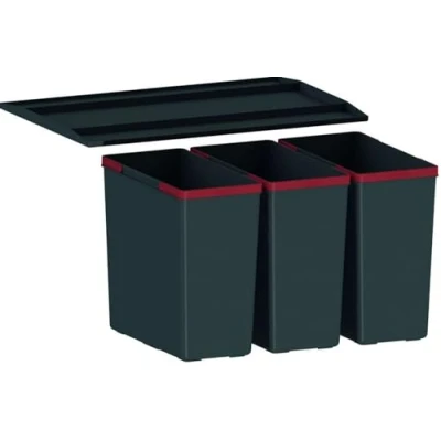 Afbeelding van FRANKE 121.0494.192 Afvalscheiding, kunststof, zwart, 37,8 x 56,4 34,3 cm