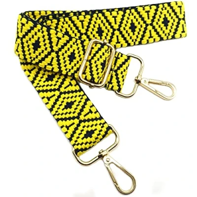 Afbeelding van Verstelbare gele vervangende schouderriem, handtasriem, vervanging, universele reserve riem met gouden gesp voor dames, handtas, schoudertas, accessoires, 06