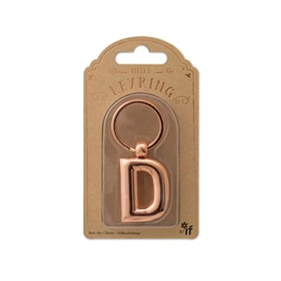 Afbeelding van IF Sleutelhanger van metaal met personaliseerbare alfabetletters roségoud D