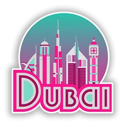 Afbeelding van Dubai vinylstickers, 10 cm/100 mm, 2 stuks