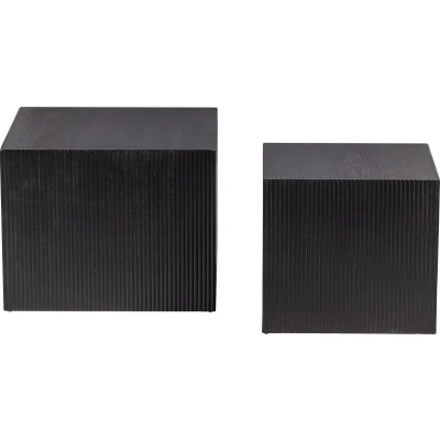 Afbeelding van WOOOD Exclusive Sanne Bijzettafels Mdf Zwart Set van 2