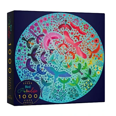 Afbeelding van Elena Essex puzzels voor volwassenen 1000 vogelparadijs/puzzel/puzzel/cadeaus vrouwen/regenboogpuzzel kleurverloop/ronde met een diameter van 68 cm