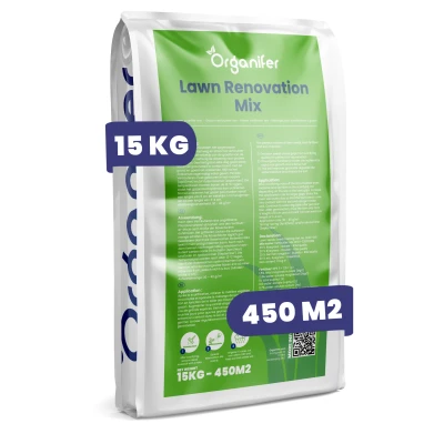 Afbeelding van Organifer Verticuteer Mix Gazon Renovatie Graszaad Meststof Bodemverbeteraar (15 kg Voor 450 m2)