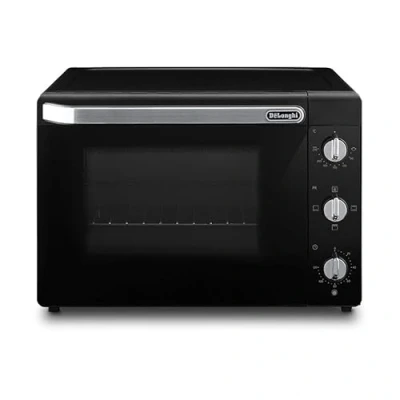 Afbeelding van De&#039;Longhi Elektrische oven EO40112.BK met 5 kookstanden, 40 l, luchtfriteuse, timer en binnenlicht, thermostaat temperatuur 80 230 C, dubbel glas, inclusief plaat rooster,