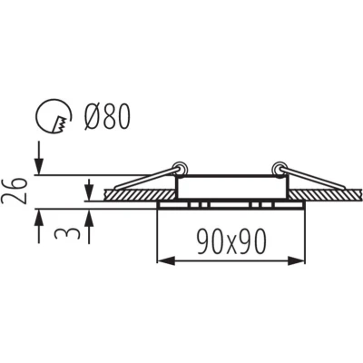 Afbeelding van Kanlux S.A. LED inbouwspot Premium zwart Zaagmaat 74 80mm buitenmaat 90x90mm