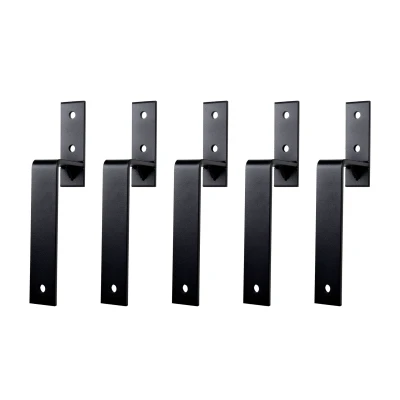 Afbeelding van Wovar Wandsteunen voor Dubbele Schuifdeur Rails Zwart Set 5 stuks