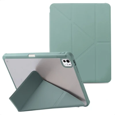 Afbeelding van imoshion Tablet Hoes Geschikt voor iPad Pro 13 (2024) M4 Origami bookcase 2.0 Donkergroen /Donkergroen