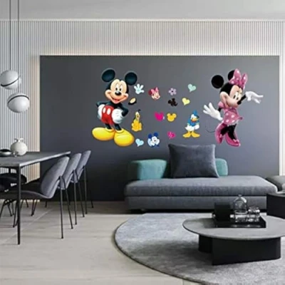 Image de Kibi 2PCS Stickers Muraux Chambre D&#039;enfants, Mural Enfant Bebe Wall Sticker Kids Autocollants Amovibles Wandtatto Répositionnable