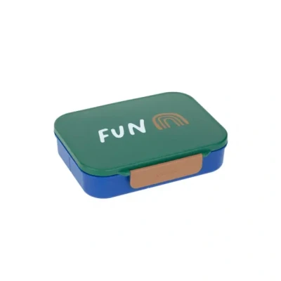 Afbeelding van LÄSSIG Lunchbox voor kinderen, BPA vrij, met uitneembare scheidingswand, Little Gang, regenbooggroen