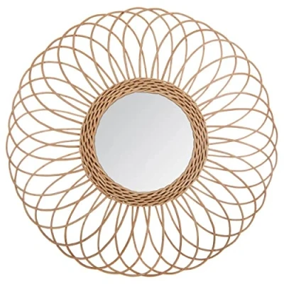Afbeelding van Ronde Spiegel 56 cm doorsnede Rotan Wandspiegel Wanddecoratie