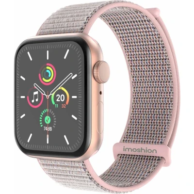 Afbeelding van imoshion Nylon⁺ bandje voor de Apple Watch Series 1 t/m 10 / SE Ultra (2) (44/45/46/49 mm) Pink Sand