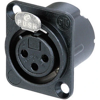 Afbeelding van Neutrik NC3FD LX B XLR connector Flensbus, contacten recht Aantal polen: 3 Zwart 1 stuk(s)