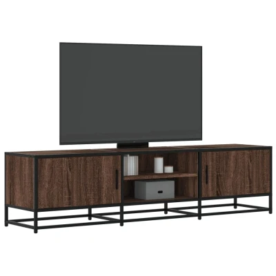 Afbeelding van vidaXL Tv meubel 160x35x41 cm bewerkt hout metaal bruin eikenkleur