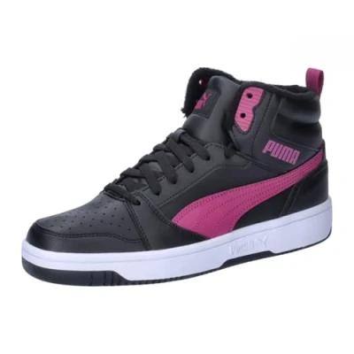 Afbeelding van PUMA Rebound V6 Mid Wtr Jr Sneakers, uniseks, kinderen, Veelkleurig (Zwart Magenta Gleam Wit)