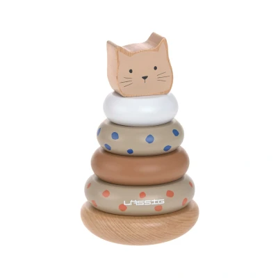Afbeelding van Laessig Houten Stapelpyramide Little Mateys Kat