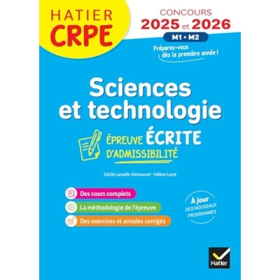 Afbeelding van Sciences et Techno CRPE 2025 2026 Epreuve écrite d&#039;admissibilité