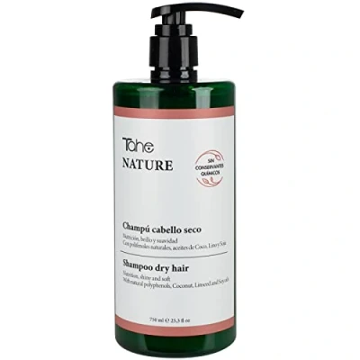 Afbeelding van Tahe Nature Shampoo zonder sulfaat voor droog haar met natuurlijke polyfenolen, kokosolie, lijnzaad, soja, 750 ml