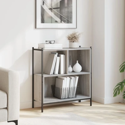 Afbeelding van Boekenkast 72x28x77,5 cm bewerkt hout grijs sonoma eikenkleur