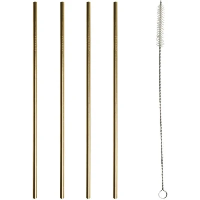 Afbeelding van Gusta Rietjes RVS Goud Set/4