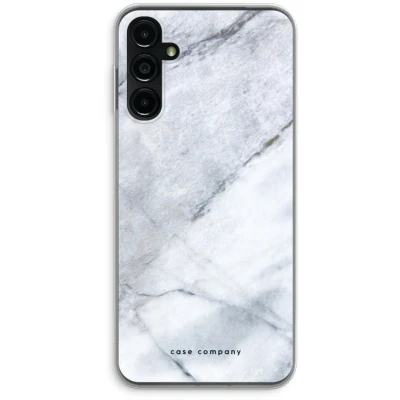 Afbeelding van Case Company® hoesje geschikt voor Samsung Galaxy A14 Witte marmer Soft Cover Telefoonhoesje Bescherming aan alle Kanten en Schermrand