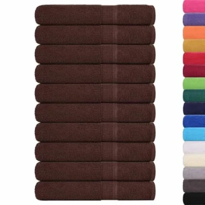 Afbeelding van vidaXL Saunahanddoeken 10 st 80x200 cm 360 g/m² 100% katoen bruin