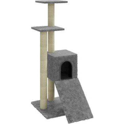 Afbeelding van vidaXL Kattenmeubel met sisal krabpalen 92 cm lichtgrijs