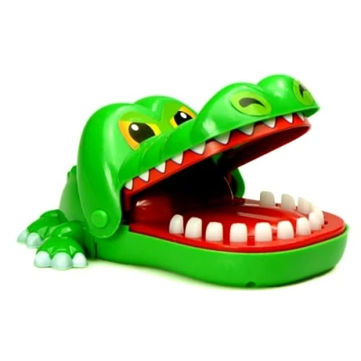 Afbeelding van ikonka, Krokodil bij de tandarts, behendigheidsspel voor kinderen, familiespel, feestspel, kunststof, meisjes en jongens, cadeau, 12,5 x 10,5 6 cm