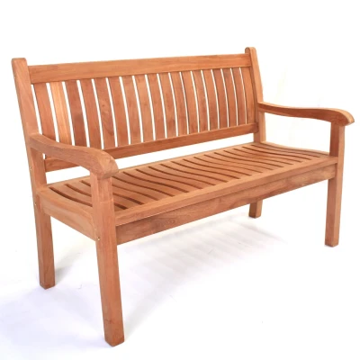 Afbeelding van SenS Line Sipora Teak Bank 130 x 90 62 cm Houten Tuinbank Massief Teakhout Zitdiepte: 50 Licht Gebogen Rug Duurzaam Kwalitatief