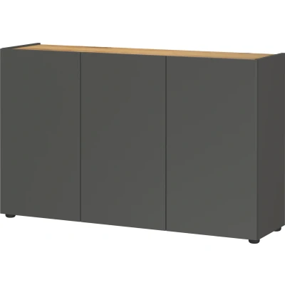 Afbeelding van Germania Adrano Grafiet / Eiken Dressoir 3 Deuren