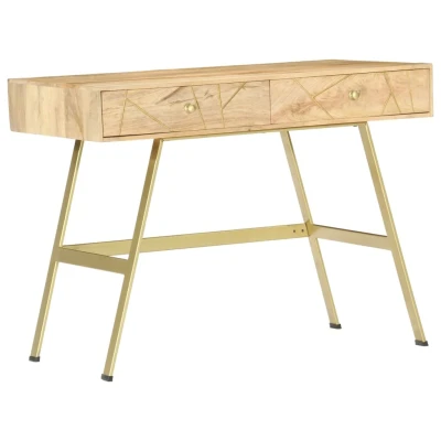 Afbeelding van Schrijftafel met lades 100x55x75 cm massief mangohout