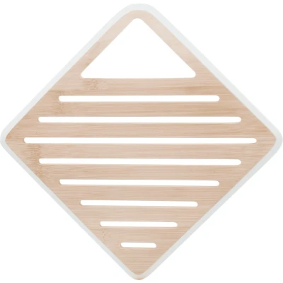 Afbeelding van Pebbly Onderzetter 20x20 cm Bamboe Crème