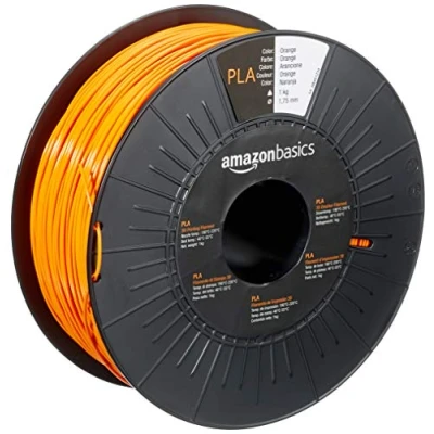 Image de Amazon Basics Filament PLA pour imprimante 3D, 1.75 mm, Orange, Bobine, 1 kg