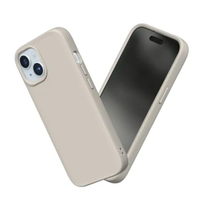 Afbeelding van RHINOSHIELD Hoesje compatibel met [iPhone 15] SolidSuit dunne hoes schokabsorberende technologie en premium matte afwerking schelpbeige