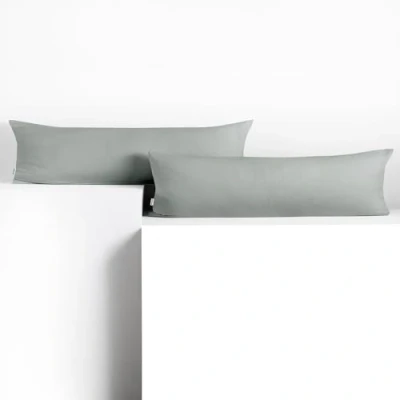 Afbeelding van DecoKing 2 kussenslopen 20 x 145 cm, jerseykatoen, rits, staal, barnsteen