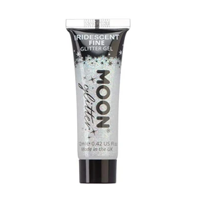 Afbeelding van Moon Glitter Gel met fijne iriserende glitter, 12 ml, wit, glittergezichtskleur
