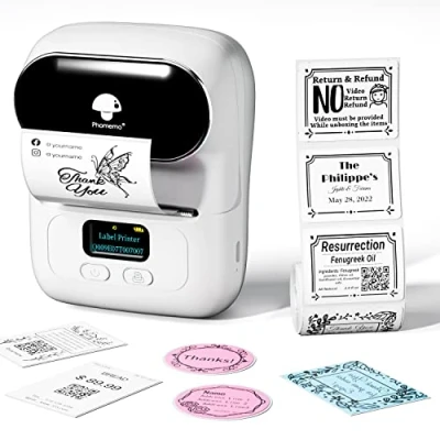 Afbeelding van Phomemo M110 thermische printer, mini Bluetooth labelprinter, zelfklevend, draagbare compatibel met iOS Android, voor thuis, kantoor en klein