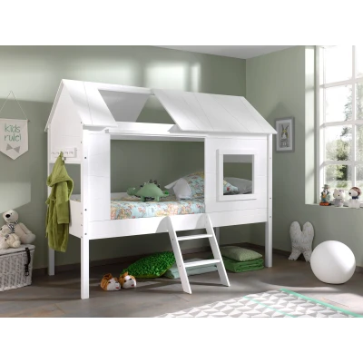 Afbeelding van LUCEVI Charlotte Huisbed + Lattenbodem Wit 90x200 cm