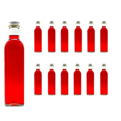 Afbeelding van MAR Glazen flessen, 12 stuks, 500 ml, lege, met schroefsluiting, voor vruchtensap, likeur, cognac, azijn, olie slkfactory