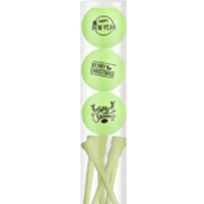 Afbeelding van Golfballen Gift Set Merry Christmas Happy Newyear Groen Inclusief Tees
