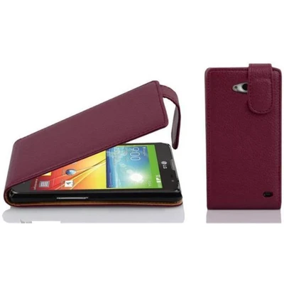 Afbeelding van Cadorabo Hoesje geschikt voor LG L90 (1. SIM) in BORDEAUX PAARS Beschermhoes flip design Case Cover van getextureerd imitatieleer