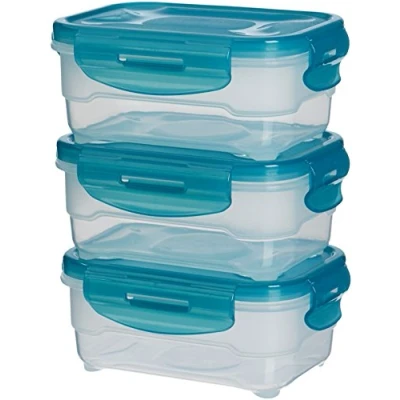 Afbeelding van Amazon Basics set van 3, 3 x 0,6 liter vershouddozen luchtdicht