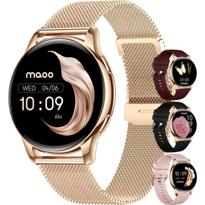 Afbeelding van Maoo Ventura AMOLED Smartwatch Dames Rosé Goud