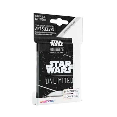 Image de Asmodee White Officially Licensed Pack of 60 Art Sleeves 1 Clear Sleeve, Optimized Size for Star Wars Unlimited Other TCG and LCG Games, Made by Gamegenic, GGS15063ML