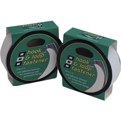 Afbeelding van Hook &amp; loop zelfklevend klittenbank zwart 25mm 1m