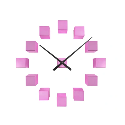 Afbeelding van Karlsson Wandklok DIY Cubic Metallic dark pink Ø40cm