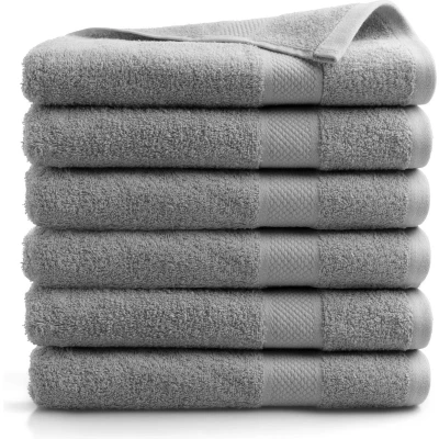 Afbeelding van Handdoek Hotel Collectie 6 stuks 70x140 licht grijs