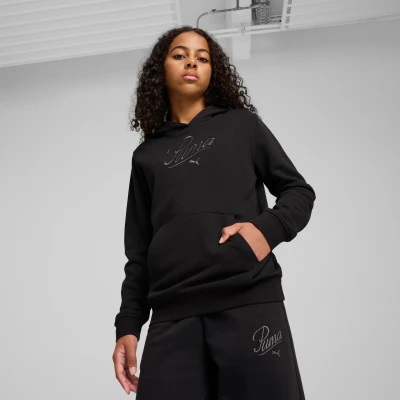 Image de PUMA Essentials Script Hoodie Youth, Vêtements, Noir, 9 10Y