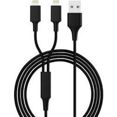 Afbeelding van Smrter USB laadkabel 2.0 A stekker, Apple Lightning stekker 1.20 m Zwart SMRTER_HYDRA_DUO_L_BK
